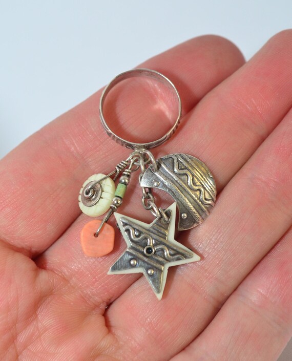 Vintage Tabra Signed Celestial Dangle Sterling Si… - image 2