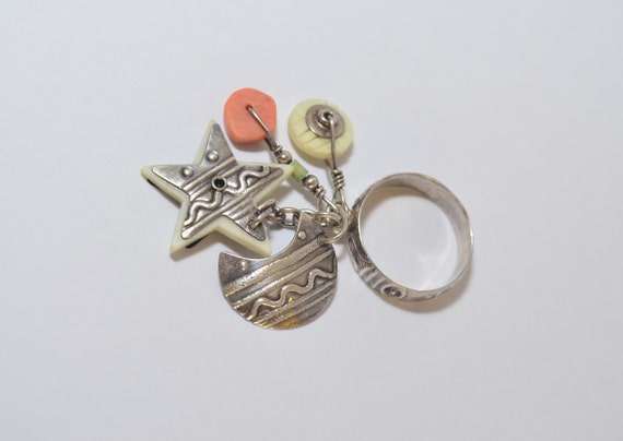 Vintage Tabra Signed Celestial Dangle Sterling Si… - image 1