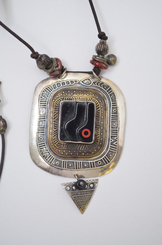 Vintage Designer Tabra Signed Sterling Silver Necklace