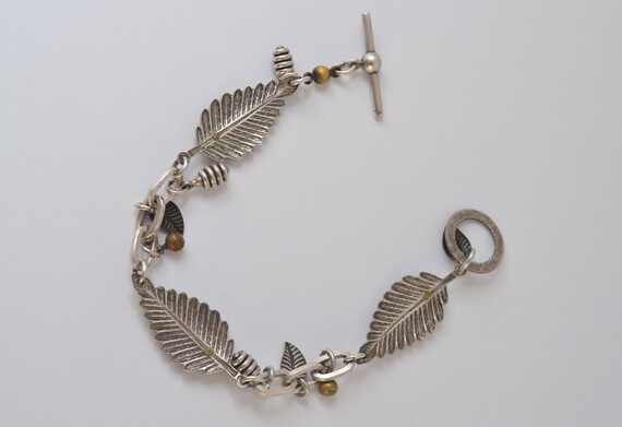 Vintage Techno Modernist Mixed Metal Enamel Brace… - image 7