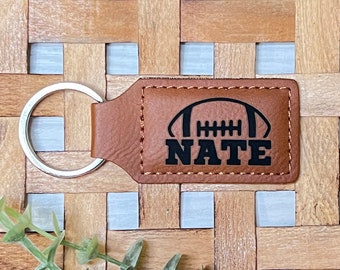 Engraved keychain, Football keychain, Personalized keychain, Gift for him, Keychain, Football gift, Free shipping