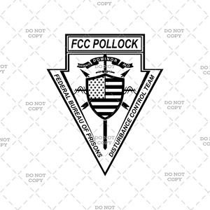 Federal Bureau of Prisons Disturbance Control Team - FCC Pollock - Digital nedladdning (svg, png, jpg, pdf) INKLUDERAR vit PNG