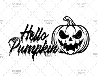 Goth Hello Pumpkin - Digital Download (svg, png, jpg, pdf)