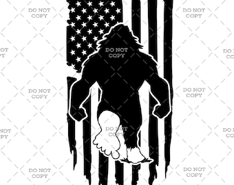 Bigfoot Distressed Flag - Digital Download (svg, png, jpg, pdf)