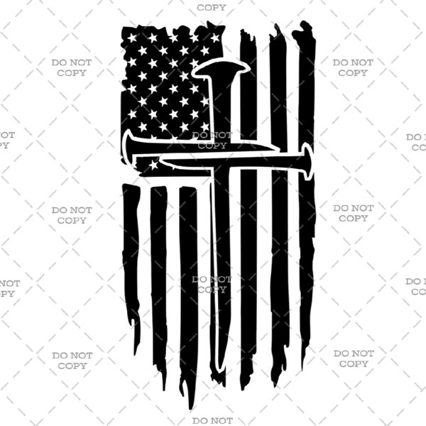 American Flag Cross - Digital Download (svg, png, jpg, pdf)