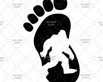 Bigfoot Sasquatch Footprint für Cricut- oder Silhouette Schneidemaschinen - Digitaler Download (svg, png, jpg, pdf)