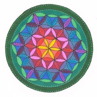 Zerbino Mandala Il Fiore Della Vita – Elemento Aria, 60x40 Cm, Antiscivolo, Lavabile