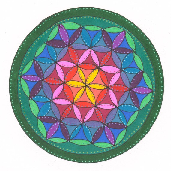 Zerbino Mandala Il Fiore Della Vita – Elemento Aria, 60x40 Cm, Antiscivolo, Lavabile