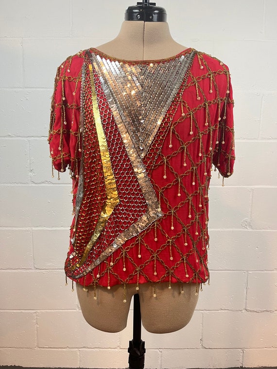 Silk Beaded Top - image 2