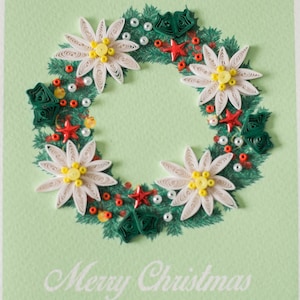 Christmas Wreath Quilled Card