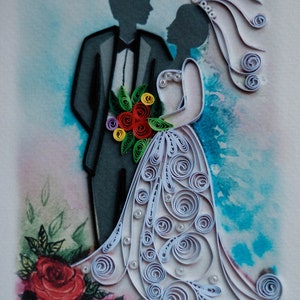 Bride & Groom Quilled Card