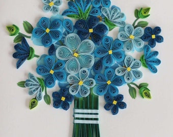 Blue Bouquet - Floral Quilled Card