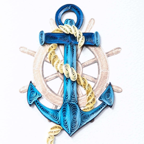 Anchors Aweigh Quilled Card