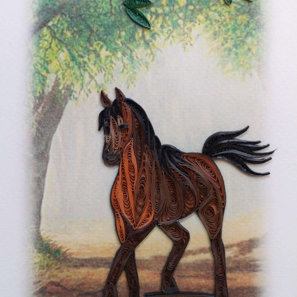 Horse Quilled Card