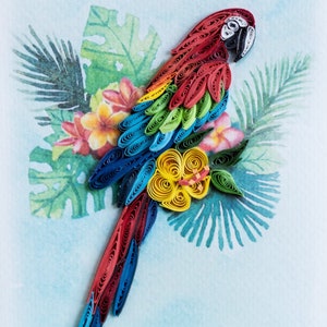 Parrot Perfection Quilled Card