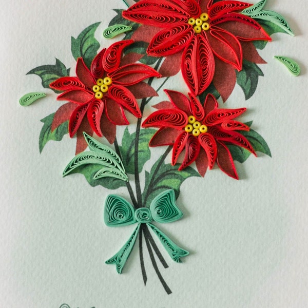 Poinsettia Quilled Card