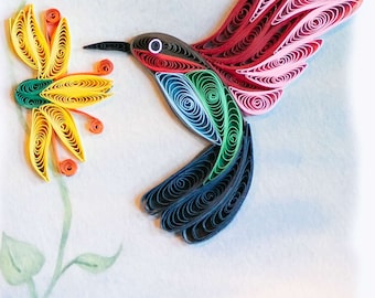 Hummingbird Quilled Card