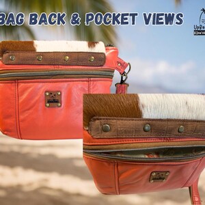 Cowgirl Aloha Leather Crossbody Bag, Hair-on Hide, Coastal Western Hawaiian Purse Bild 6