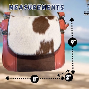 Cowgirl Aloha Leather Crossbody Bag, Hair-on Hide, Coastal Western Hawaiian Purse Bild 4