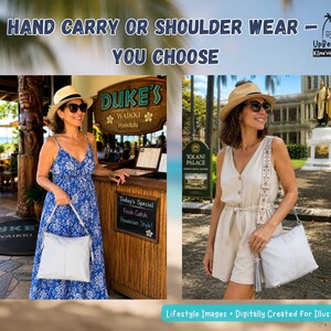 White Leather Handbag, Handmade in Hawaii, Slouchy Hobo Bag, Upcycled Leather Purse, One-of-a-Kind Gift for Her image 2
