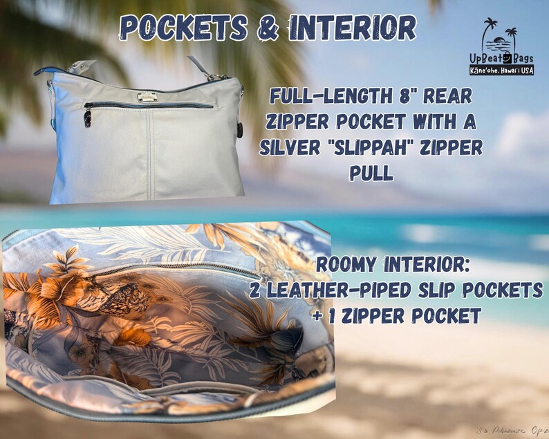 White Leather Handbag, Handmade in Hawaii, Slouchy Hobo Bag, Upcycled Leather Purse, One-of-a-Kind Gift for Her image 5