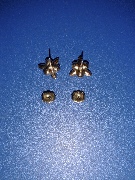 Sparkly Rainbow Flower & String Stud Earrings Set - image 4