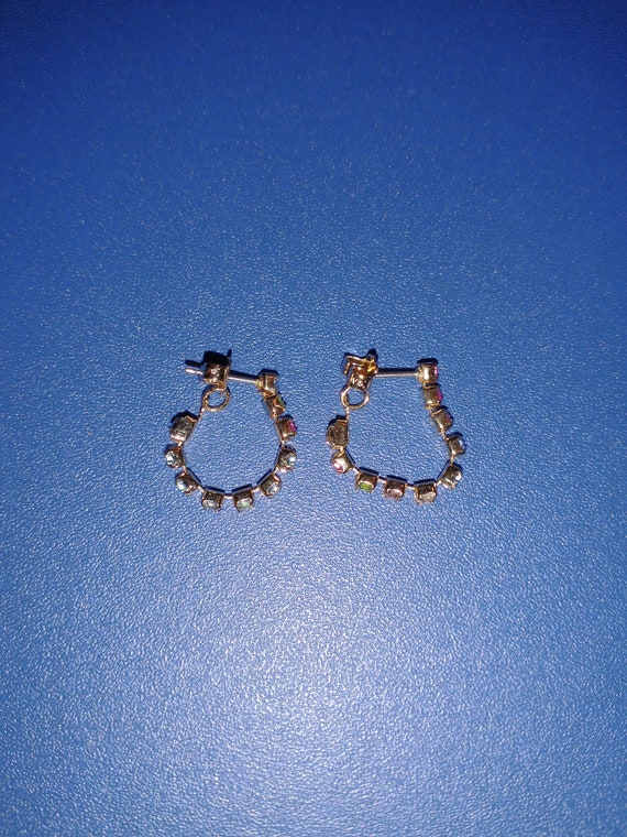 Sparkly Rainbow Flower & String Stud Earrings Set - image 6