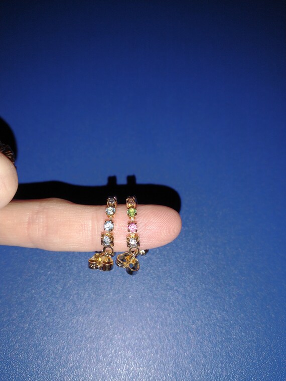 Sparkly Rainbow Flower & String Stud Earrings Set - image 9