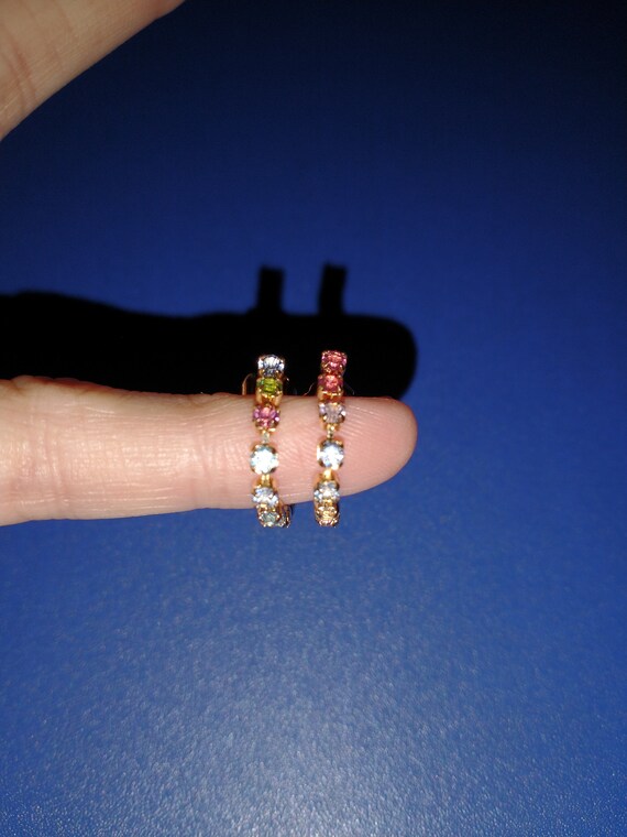 Sparkly Rainbow Flower & String Stud Earrings Set - image 7