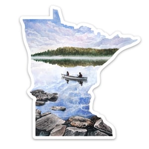Minnesota State Canoe Boundary State Park Lake Art Vinyl Sticker