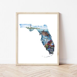 Stampa artistica giclée ad acquerello dello stato della Florida Dimensioni 8"x10" 11"x14" 12"x16" Faro del parco nazionale di Dry Tortugas Senza cornice