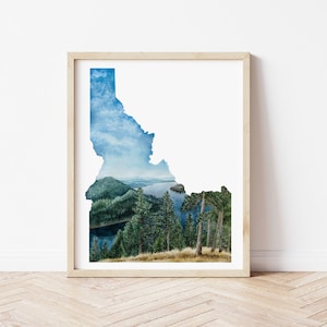 8&quot;x10&quot; and 11x14 Gicleé Idaho state art print Lake Coeur d&#39;Alene watercolor painting Unframed
