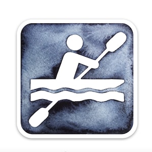 Kayak State Park Sign Kayaker Vinyl Sticker