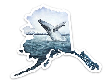 Alaska State Vinyl Sticker Gastineau Channel Humpback Whale Juneau