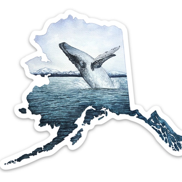 Alaska State Vinyl Sticker Gastineau Channel Humpback Whale Juneau