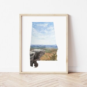 Alabama Cheaha State Park Aquarell Gicleé Art Print Größen 8 "x 10" 11 "x 14" 12 "x 16" Ungerahmt