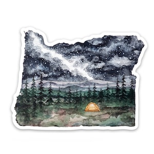 Oregon State Camping Vinyl Sticker