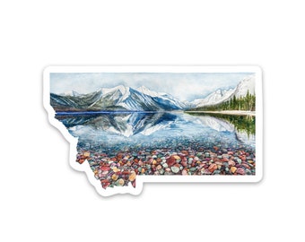 Montana State Vinyl Sticker Glacier National Park