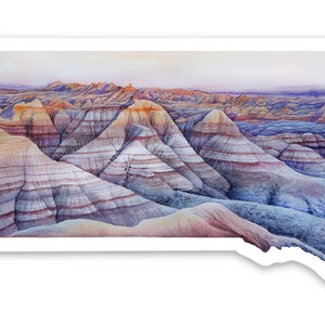 South Dakota State Vinyl Sticker Badlands National Park
