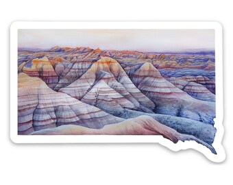 Adesivo in vinile dello stato del Dakota del Sud Badlands National Park