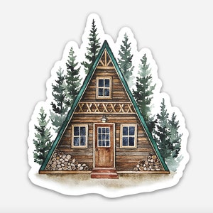 A-frame Cabin Vinyl Sticker