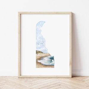 Delaware State Watercolor Art Print 8&quot;x10&quot; and 11&quot;x14&quot;  Wall Decor Eastcoast artwork unframed