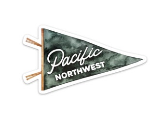 Pacific Northwest Pennant Flag Watercolor Art Sticker