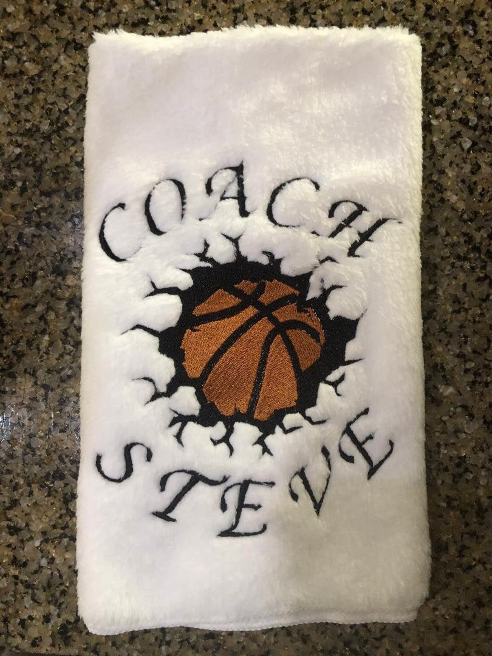 Embroidered Basketball Towel Coach's Towel Personalized Etsy