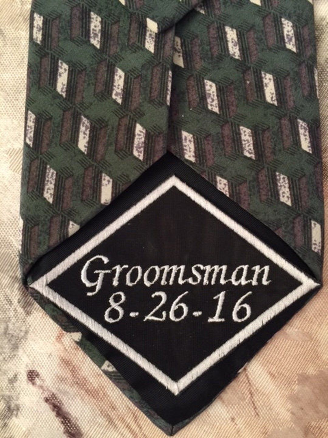 Groomsman Tie Patch Tie Patch Wedding Tie Patch Embroidered Etsy