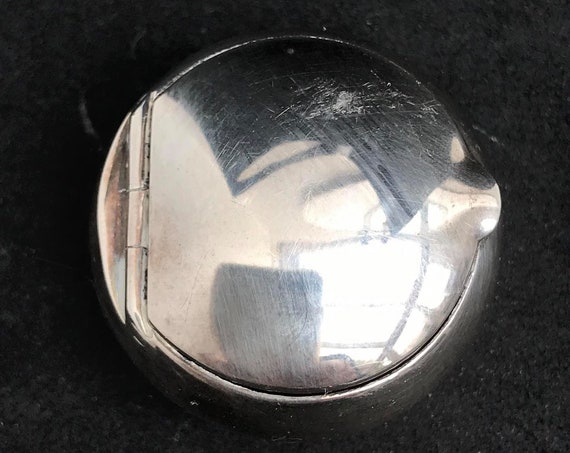 Pill Box  Silver Sterling Silver 925 solid Trinket round silver wedding ring box gift for her gift for him collector