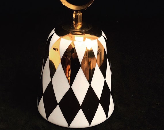 Fornasetti Original Porcelain table Bell Golden Trim Desk Decor Italian design ornament Gift for him
