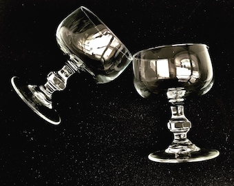Vintage SECA Champagne Coupes: French Crystal Cocktail Glasses, Set of 2