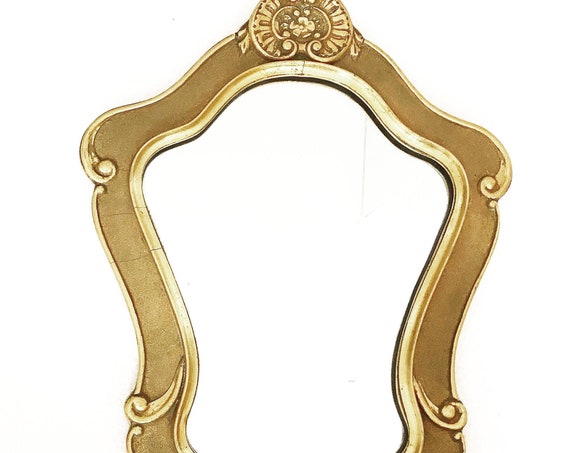Golden Mirror Mid Century 1960s Vintage Gilt Stucco Gold Mirror, Gilt Mirror, Gold Mirror, Stucco Mirror, Molded  Mirror Bedroom decor