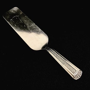 Serwer do ciasta Art Deco Pie Old Slice Shovel Antyczny serwer do ciasta, srebrzony metal, francuski VintageTable, tort weselny, prezent ślubny